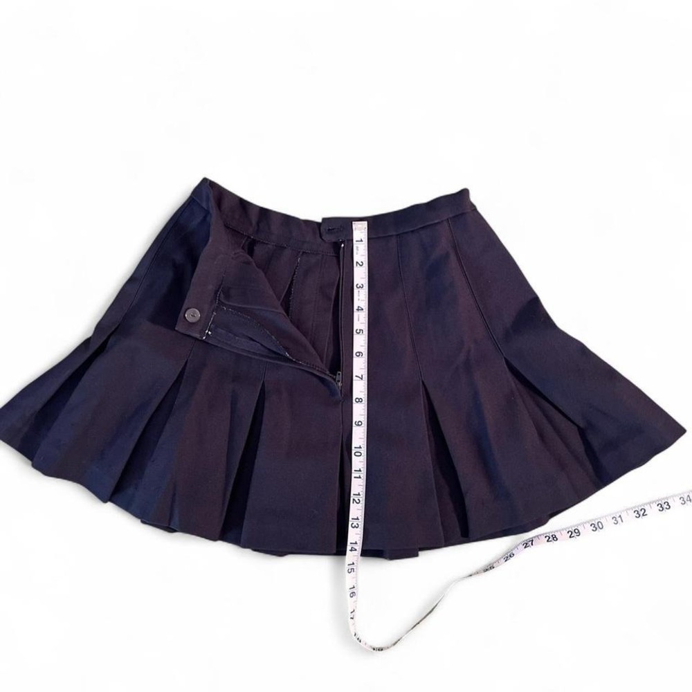 Vintage Navy Pleated Mini Skirt Size Small Preppy Tennis Coquette 70s Style - Picture 2 of 3